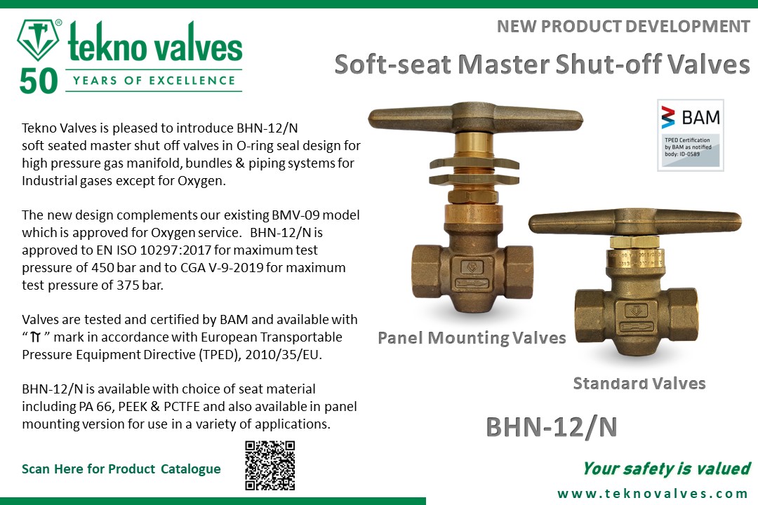 Tekno Valves introduces BHN-12/N for high pressure gas manifold, bundles & piping systems